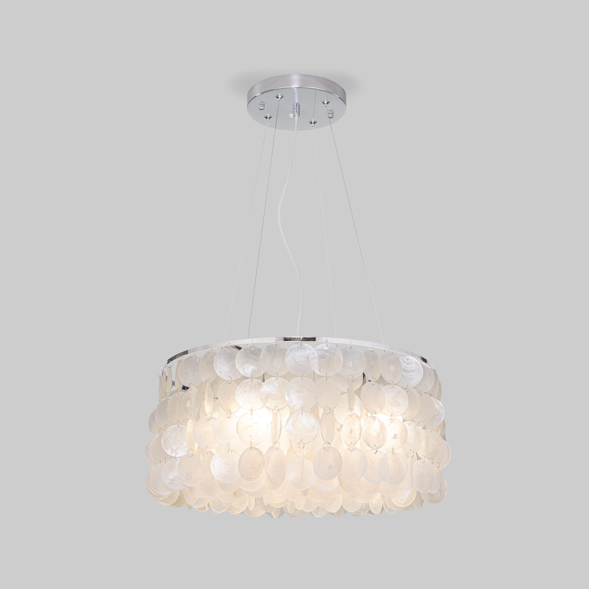 Подвесной светильник с перламутром Eurosvet Sandra 60005/4 хром. Фото 1