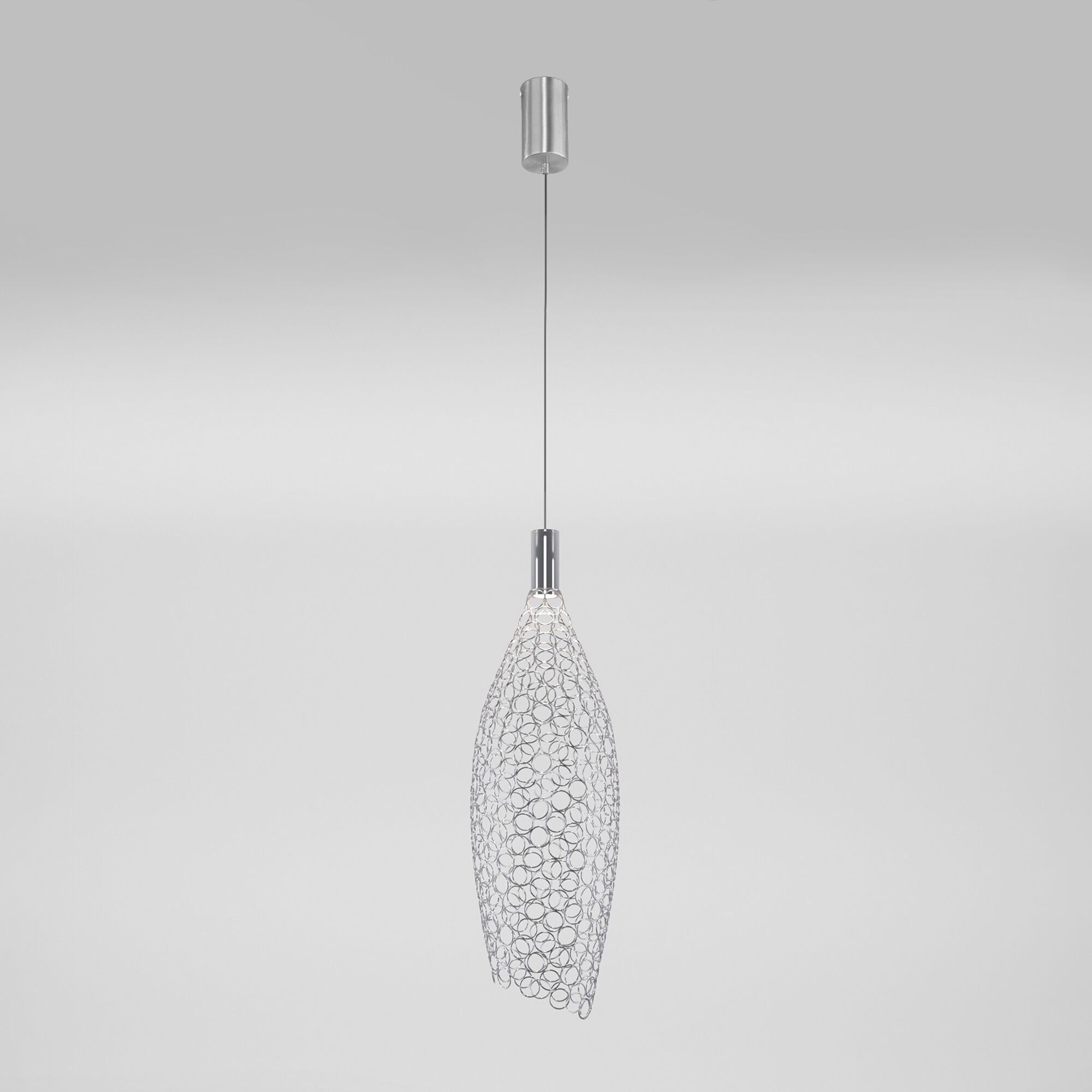 Подвесной светодиодный светильник с металлическим плафоном Eurosvet Ruche 90352/1 хром. Фото 5