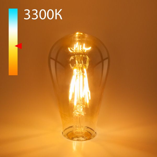 Филаментная светодиодная лампа ST64 6W 3300K E27 тонированная BLE2707