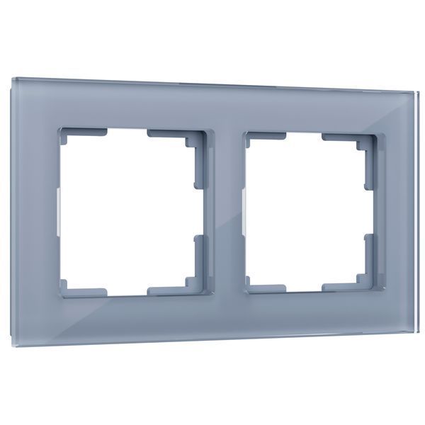 Рамка из стекла на 2 поста Favorit серый W0021115