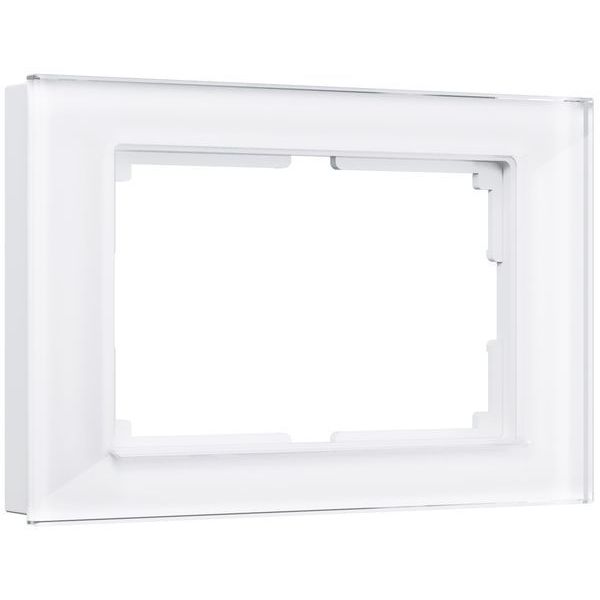 Рамка из стекла для двойной розетки Favorit белый W0081101