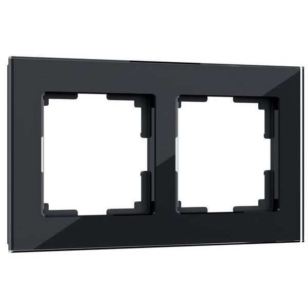 Рамка из стекла на 2 поста Favorit черный W0021108