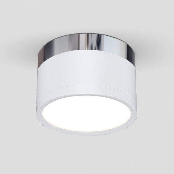Накладной потолочный светильник DLR029 10W 4200K белый матовый/хром