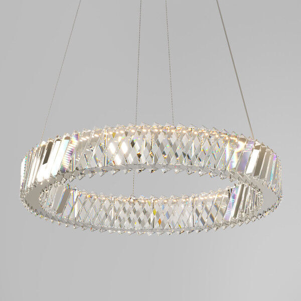 Подвесной светильник с хрусталем 101004 LED никель хрусталь Strotskis