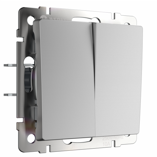 W1120006/ Выключатель двухклавишный (серебряный) W1120006