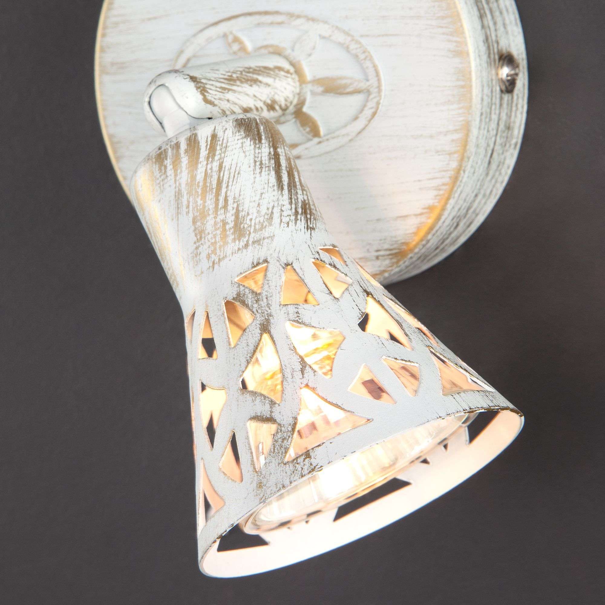 Светильник-спот с поворотным плафоном 20027/1 белый с золотом. Фото 2