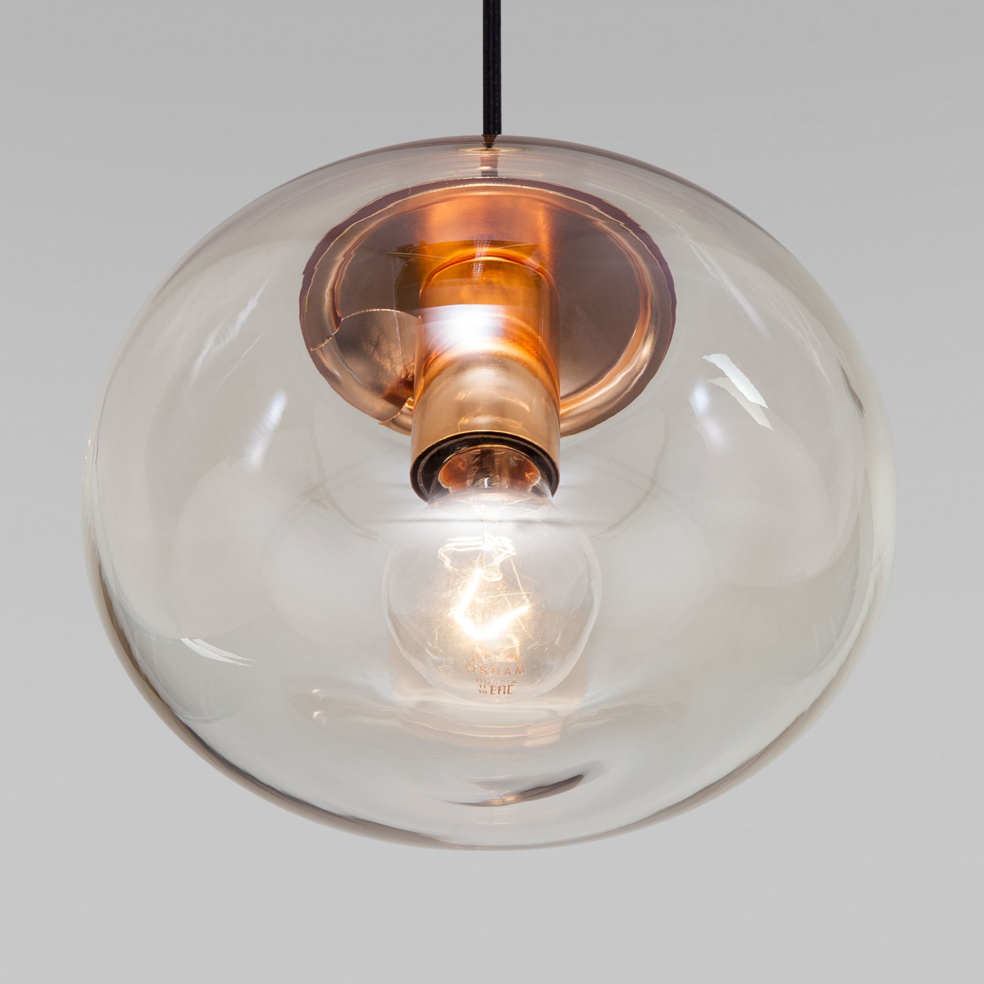Подвесной светильник со стеклянным плафоном 50212/1 янтарный. Фото 3