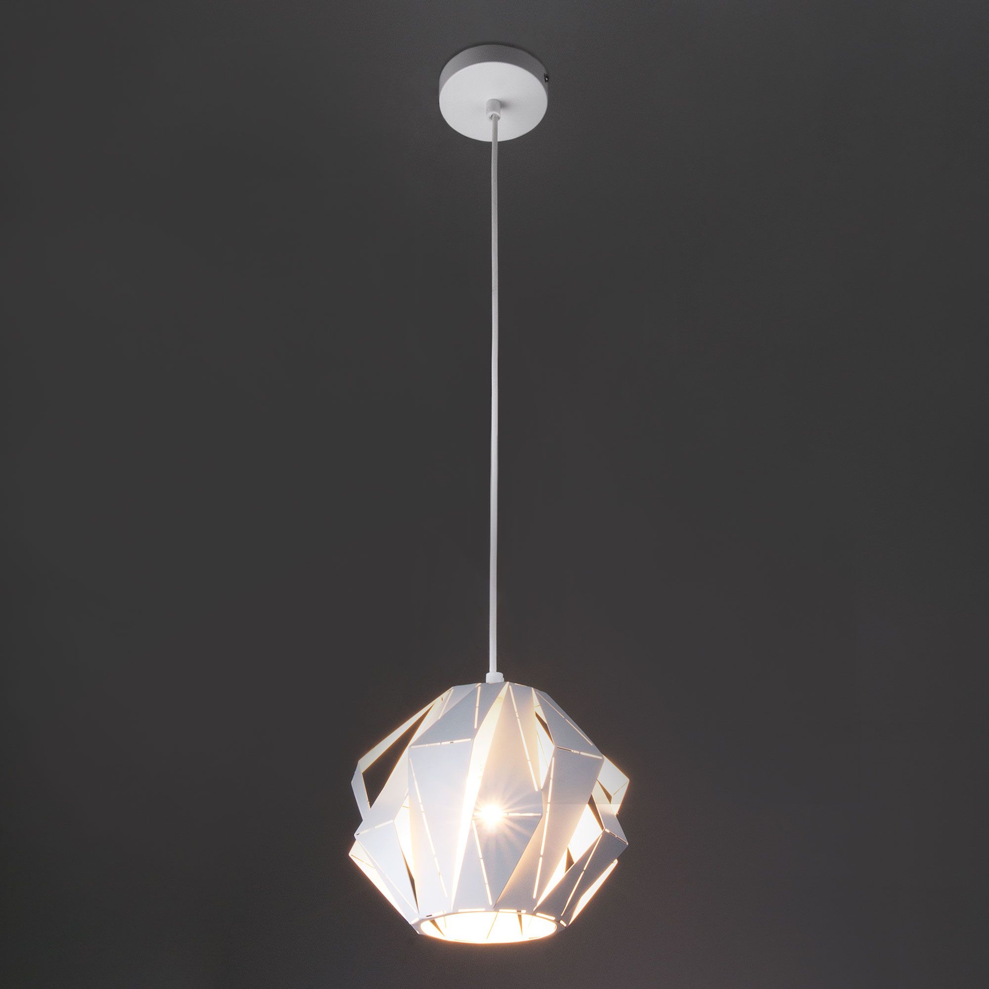 Дизайнерский подвесной светильник лофт Eurosvet Moire 50137/1 белый. Фото 2
