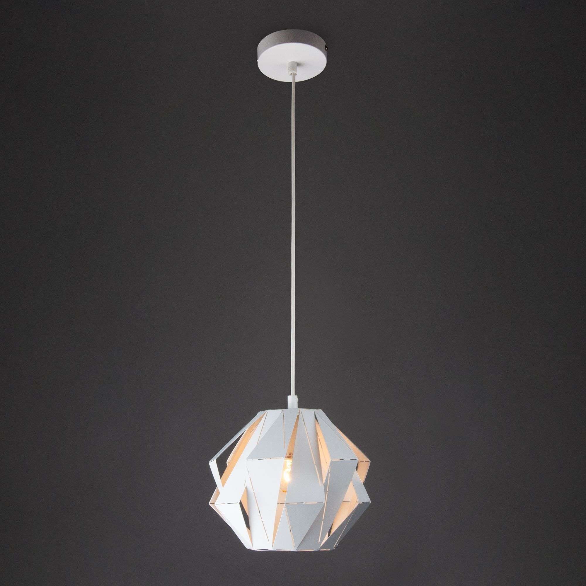 Дизайнерский подвесной светильник лофт Eurosvet Moire 50137/1 белый. Фото 5