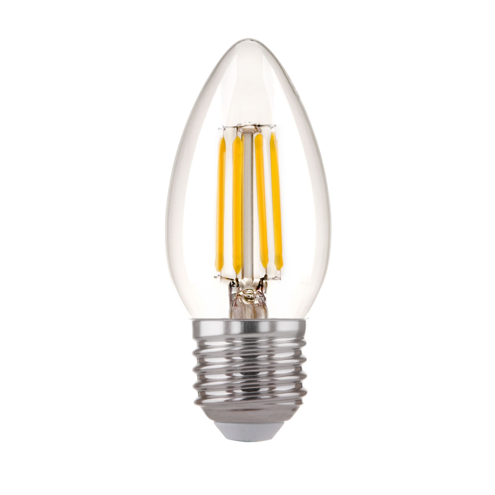 Филаментная светодиодная лампа "Свеча" C35 7W 4200K E27 (C35 прозрачный) BLE2736. Фото 2