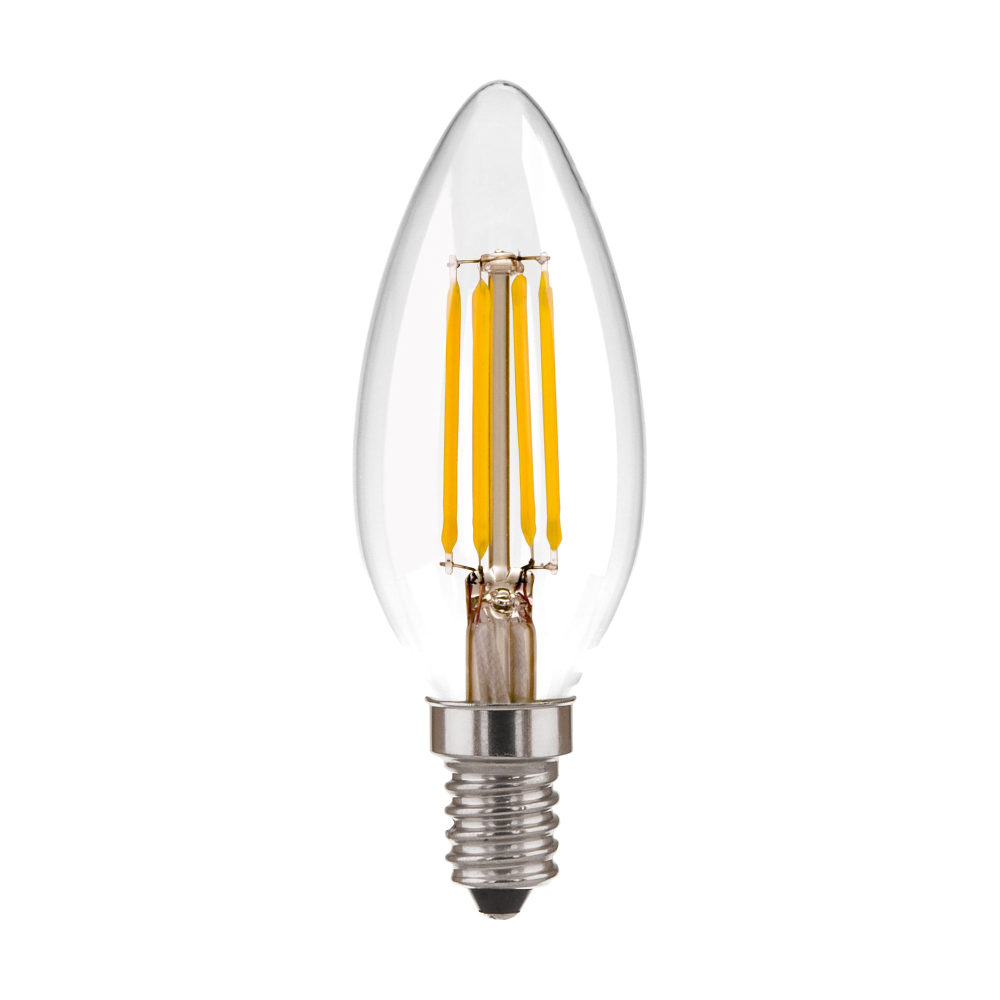Филаментная светодиодная лампа "Свеча" С35 7W 4200K E14 (C35 прозрачный) BLE1412. Фото 2