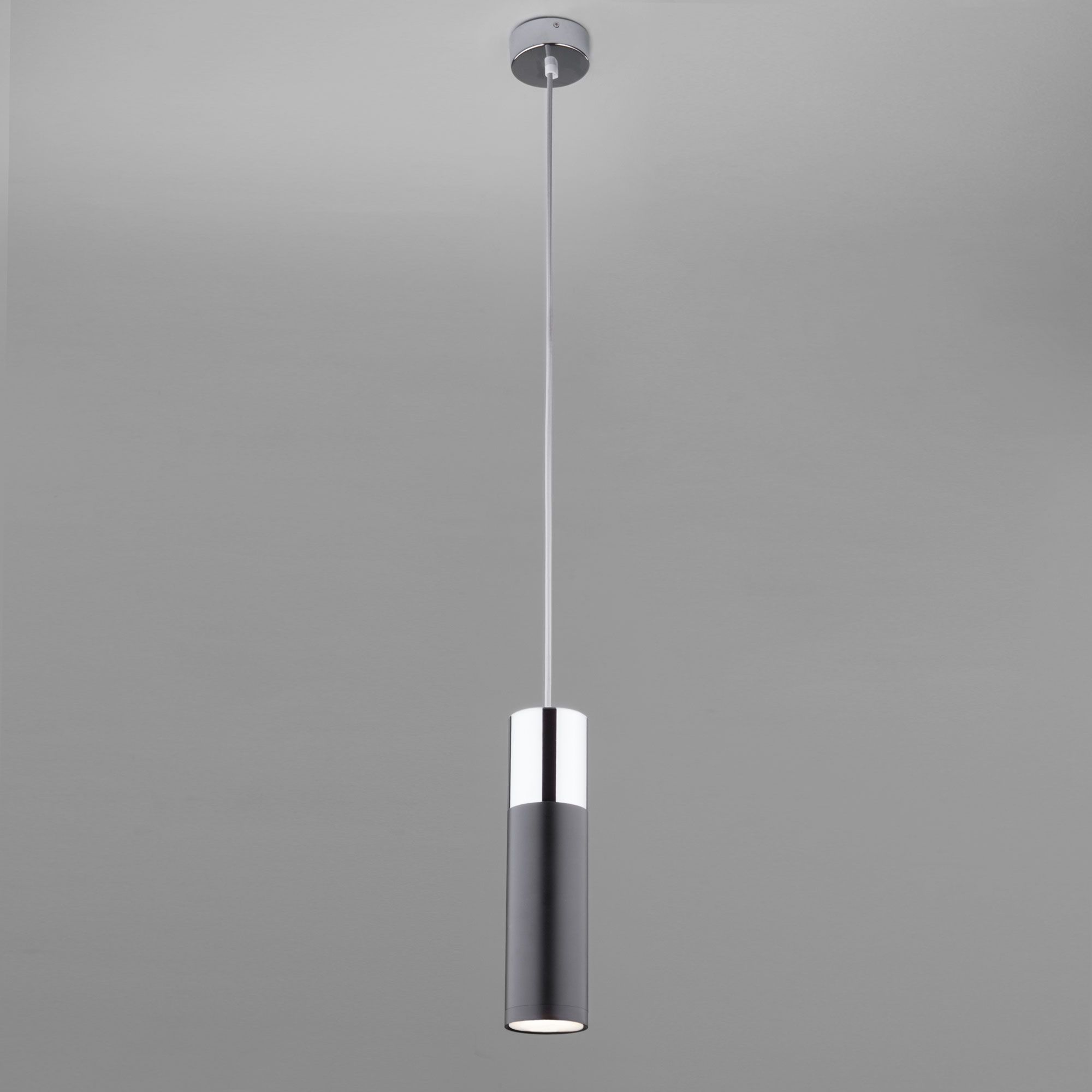 LED светильник подвесной в стиле лофт Eurosvet Double Topper 50135/1 LED хром/черный. Фото 5
