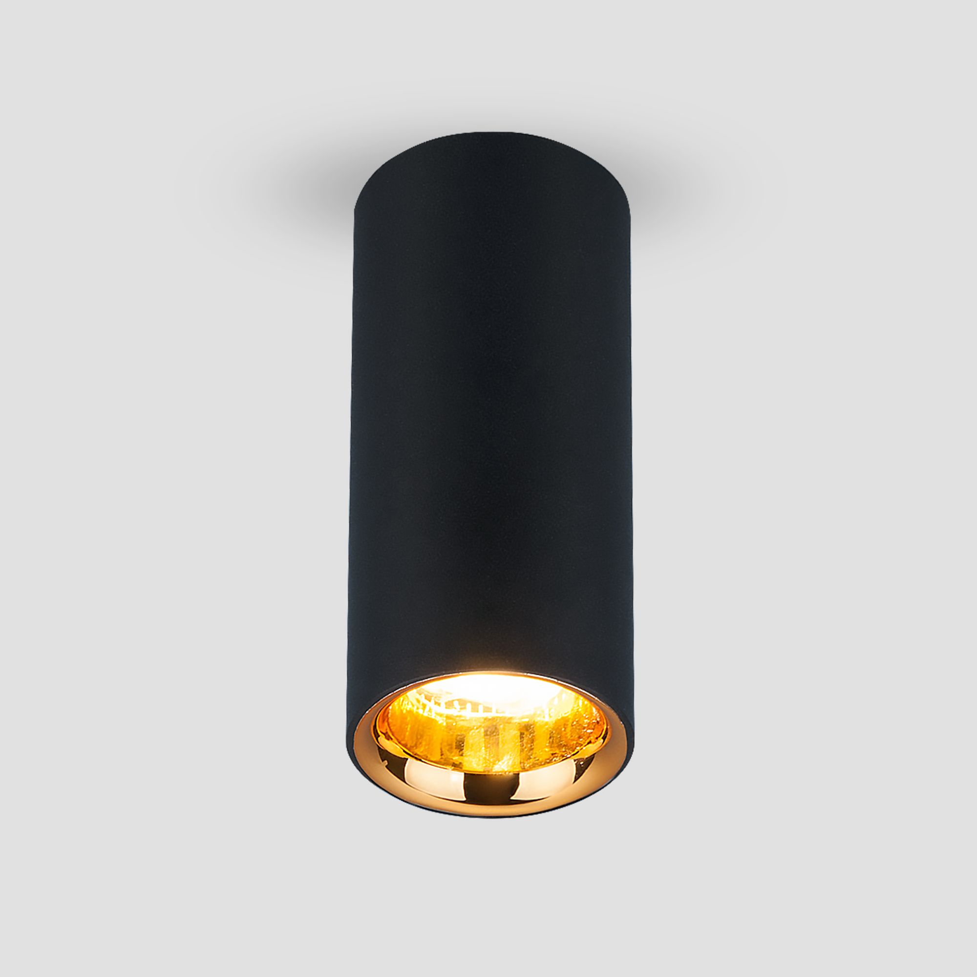 Накладной светодиодный светильник DLR030 12W 4200K черный матовый/золото. Фото 1