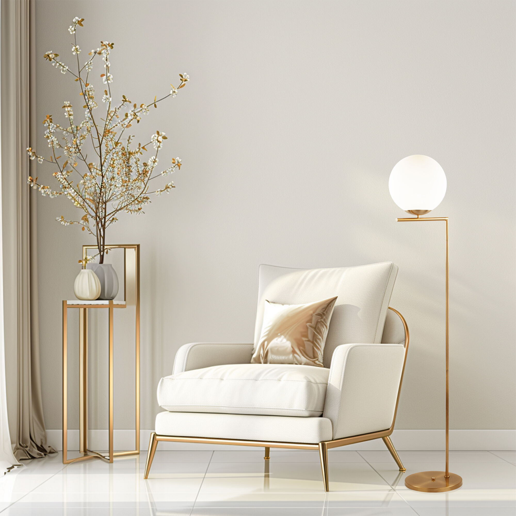 Торшер в стиле Loft Eurosvet Frost 01083/1 латунь. Фото 4