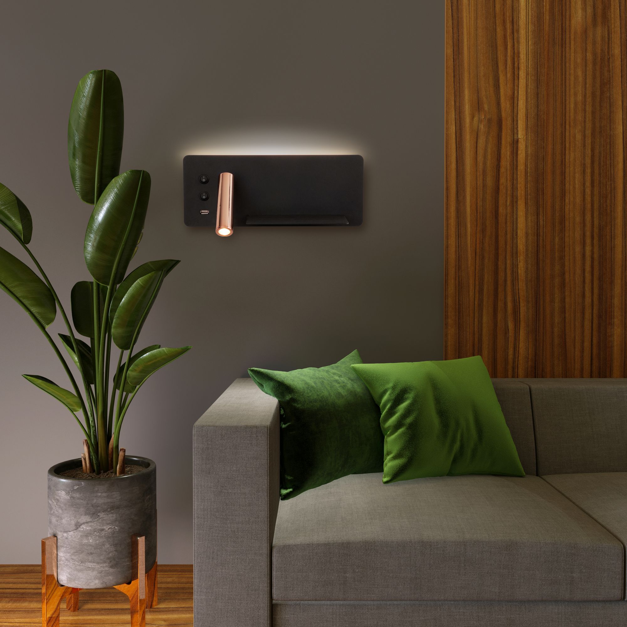 Настенный светодиодный светильник Fant L LED чёрный/золото Elektrostandard Fant MRL LED 1113. Фото 6