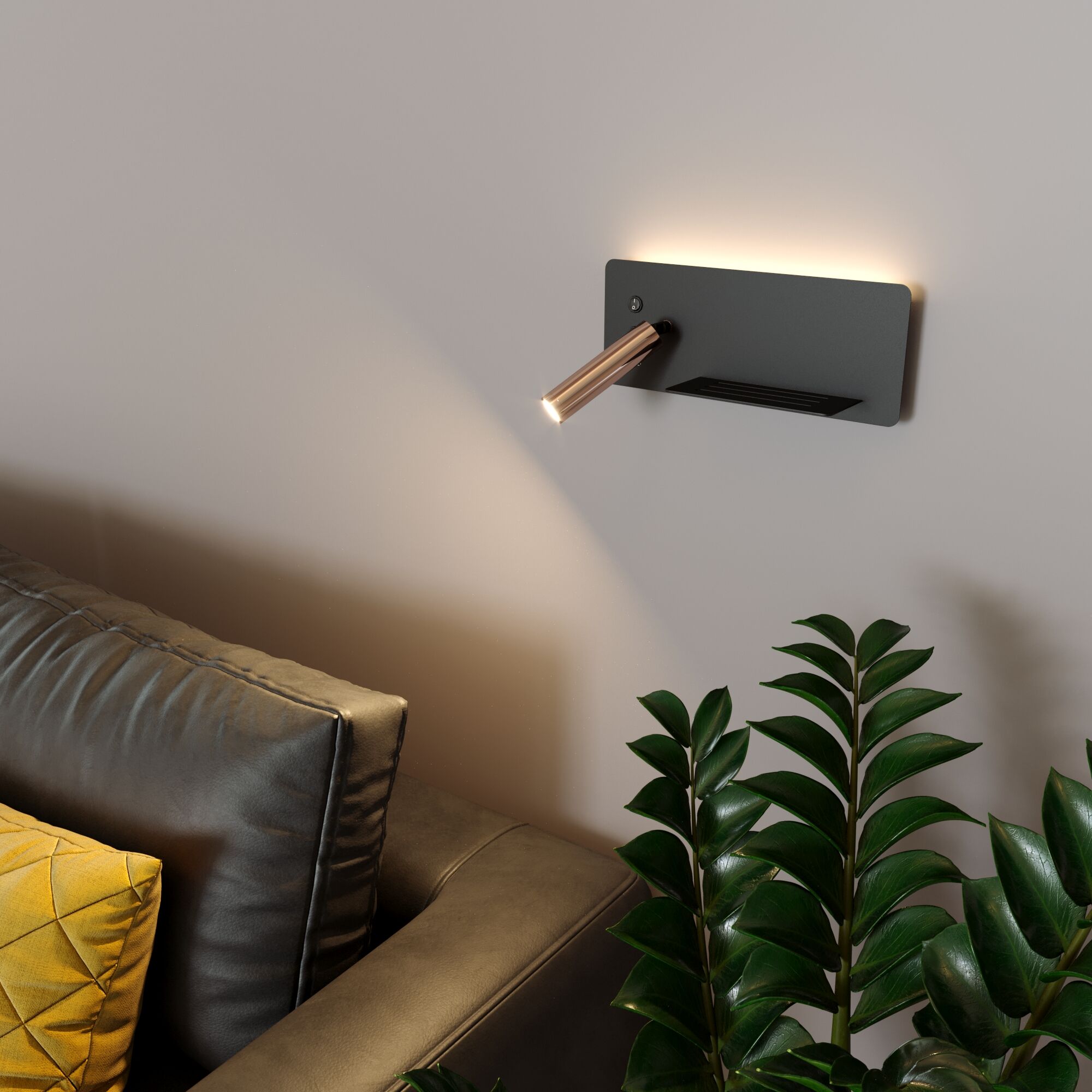 Настенный светодиодный светильник Fant R LED чёрный/золото Elektrostandard Fant MRL LED 1113. Фото 6