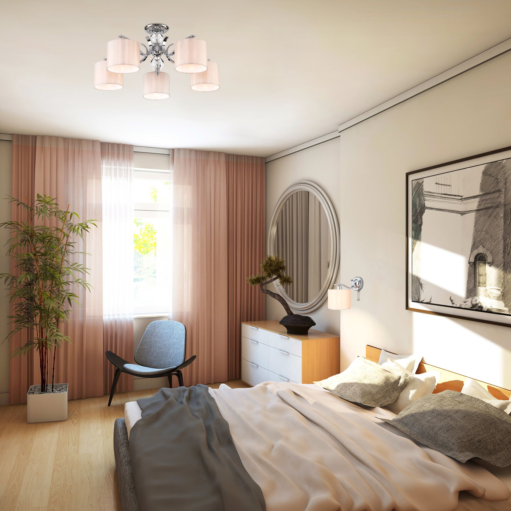 Настенный светильник с абажуром Eurosvet Shantel 60111/1 хром. Фото 2