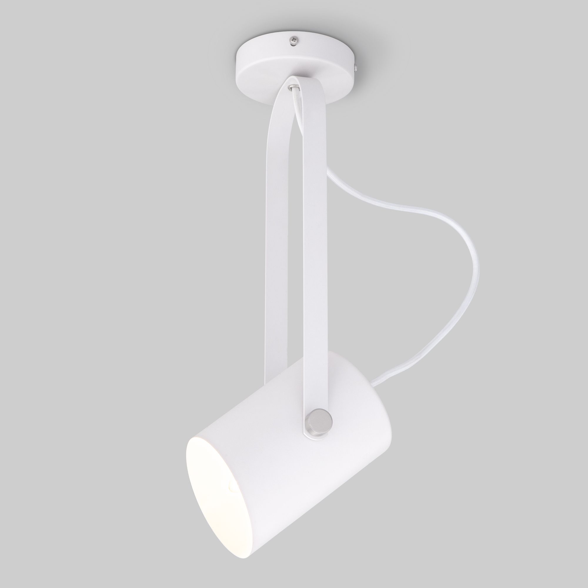 Настенный светильник с поворотным плафоном 20092/1 белый/сатин никель. Фото 1
