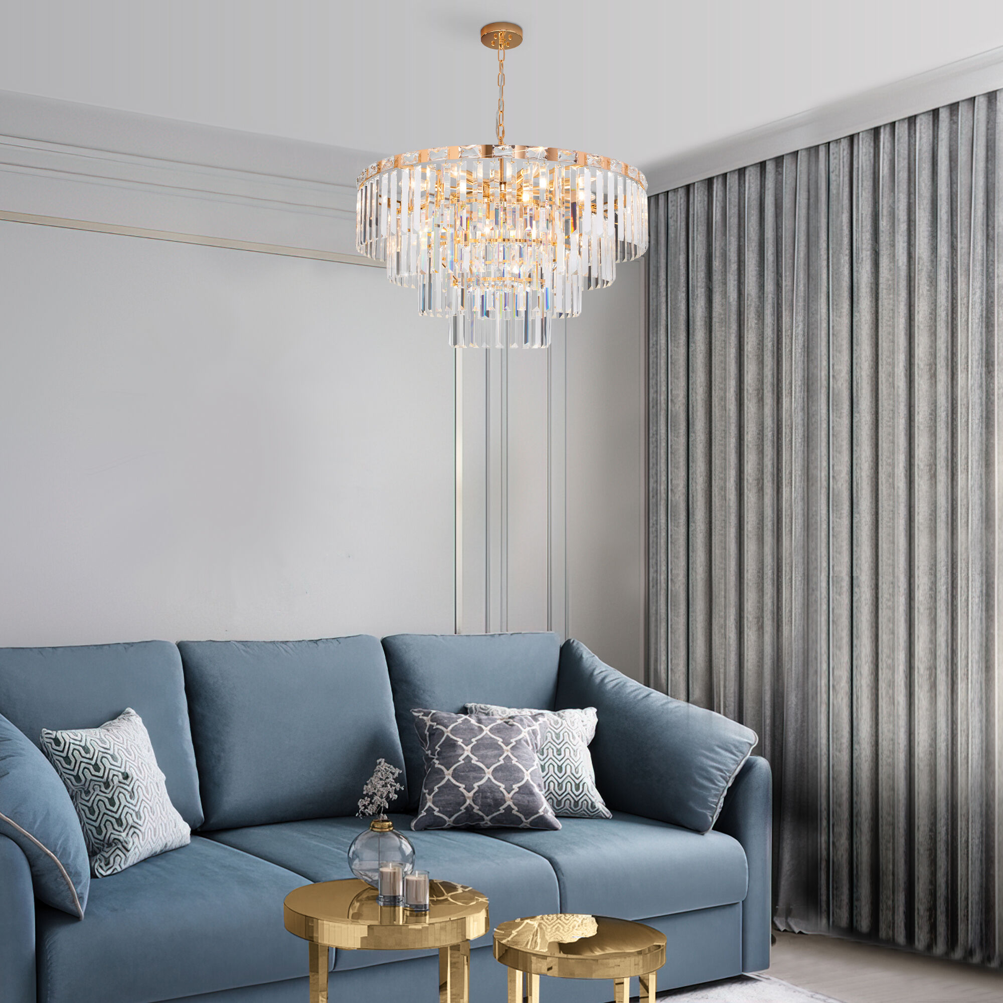 Подвесная хрустальная люстра Eurosvet Elegante 10130/10 золото. Фото 4