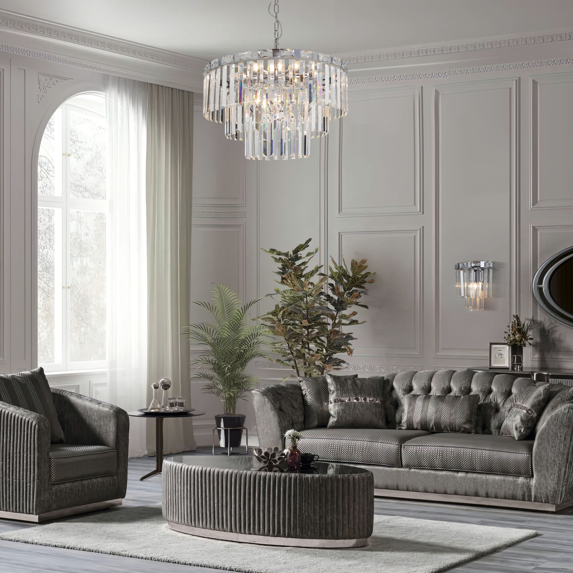 Подвесная люстра с хрусталем Eurosvet Elegante 10130/8 хром. Фото 4