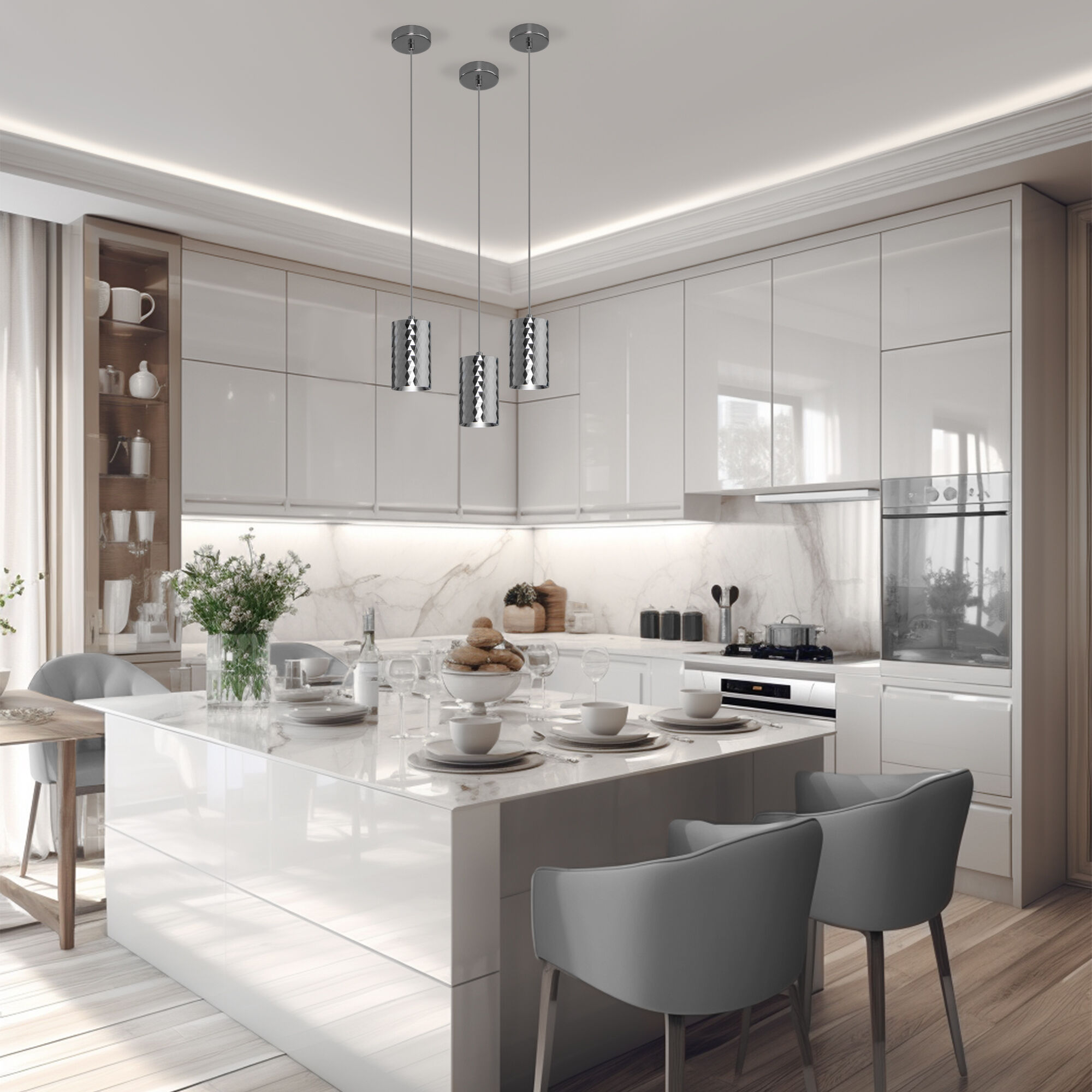 Подвесной светильник Eurosvet Bonaldo 50247/1 LED/ хром. Фото 5