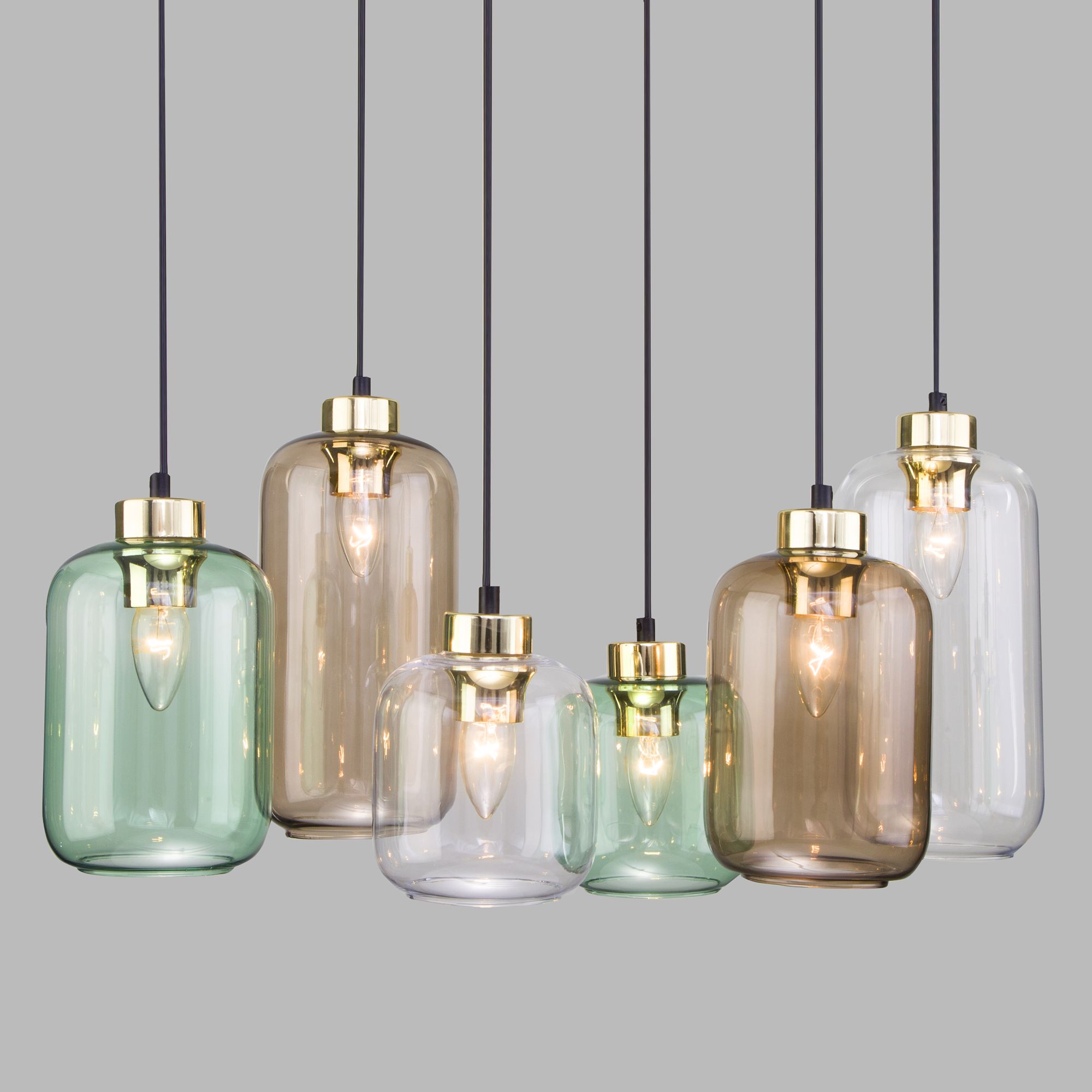 Подвесной светильник со стеклянными плафонами TK Lighting Marco 3328 Marco Green. Фото 1