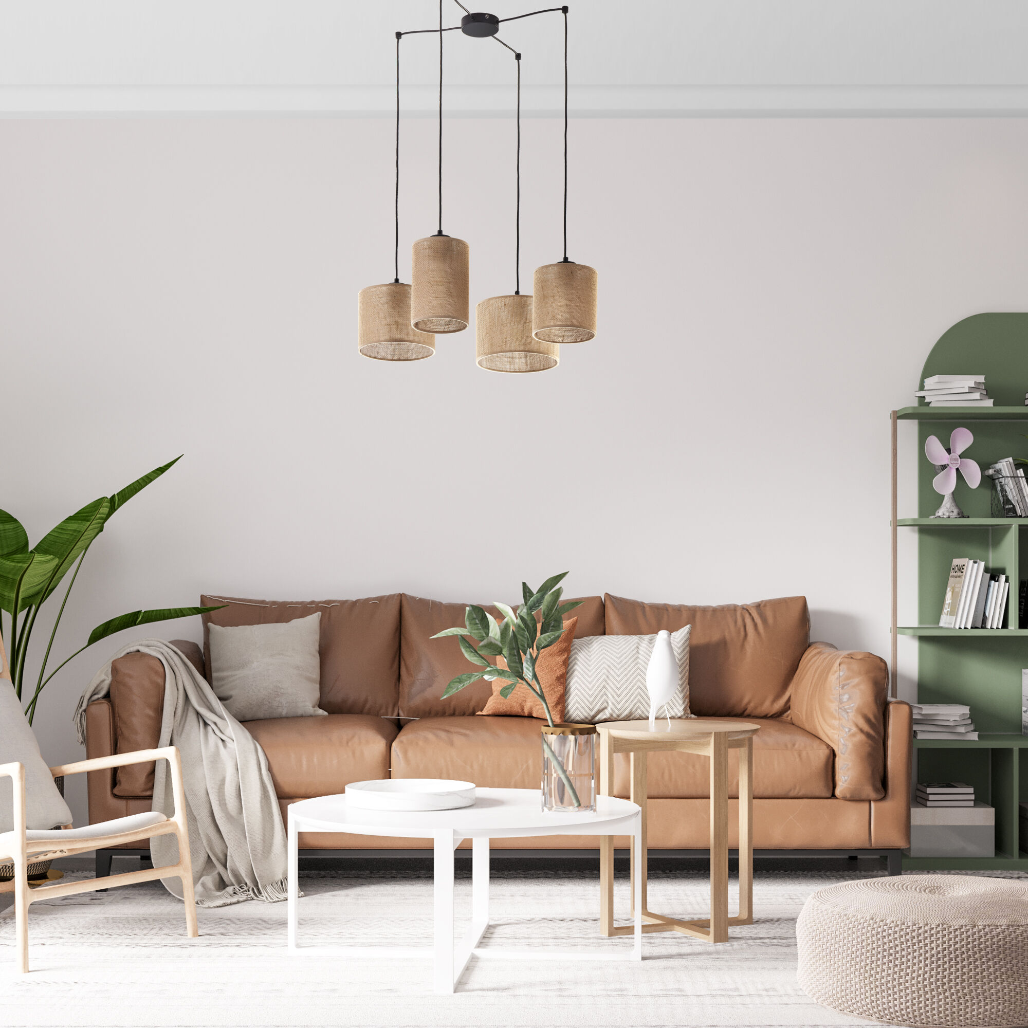 Подвесной светильник с тканевыми абажурами TK Lighting Juta 6585 Juta. Фото 2