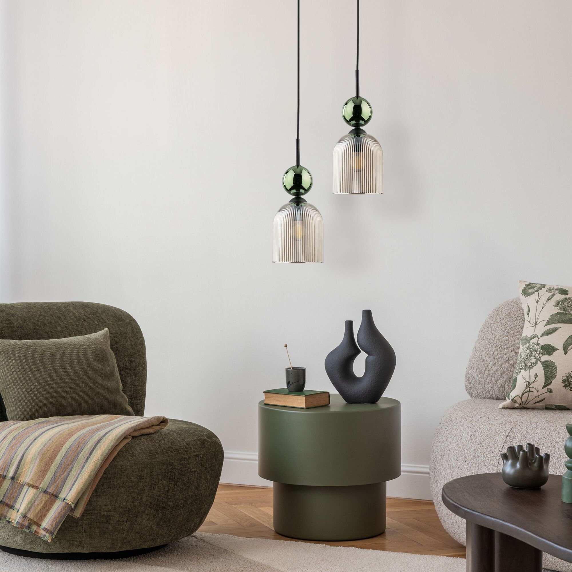 Подвесной светильник со стеклянным плафоном TK Lighting Sophia Green Cognac 11146  Sophia Green Cognac. Фото 2