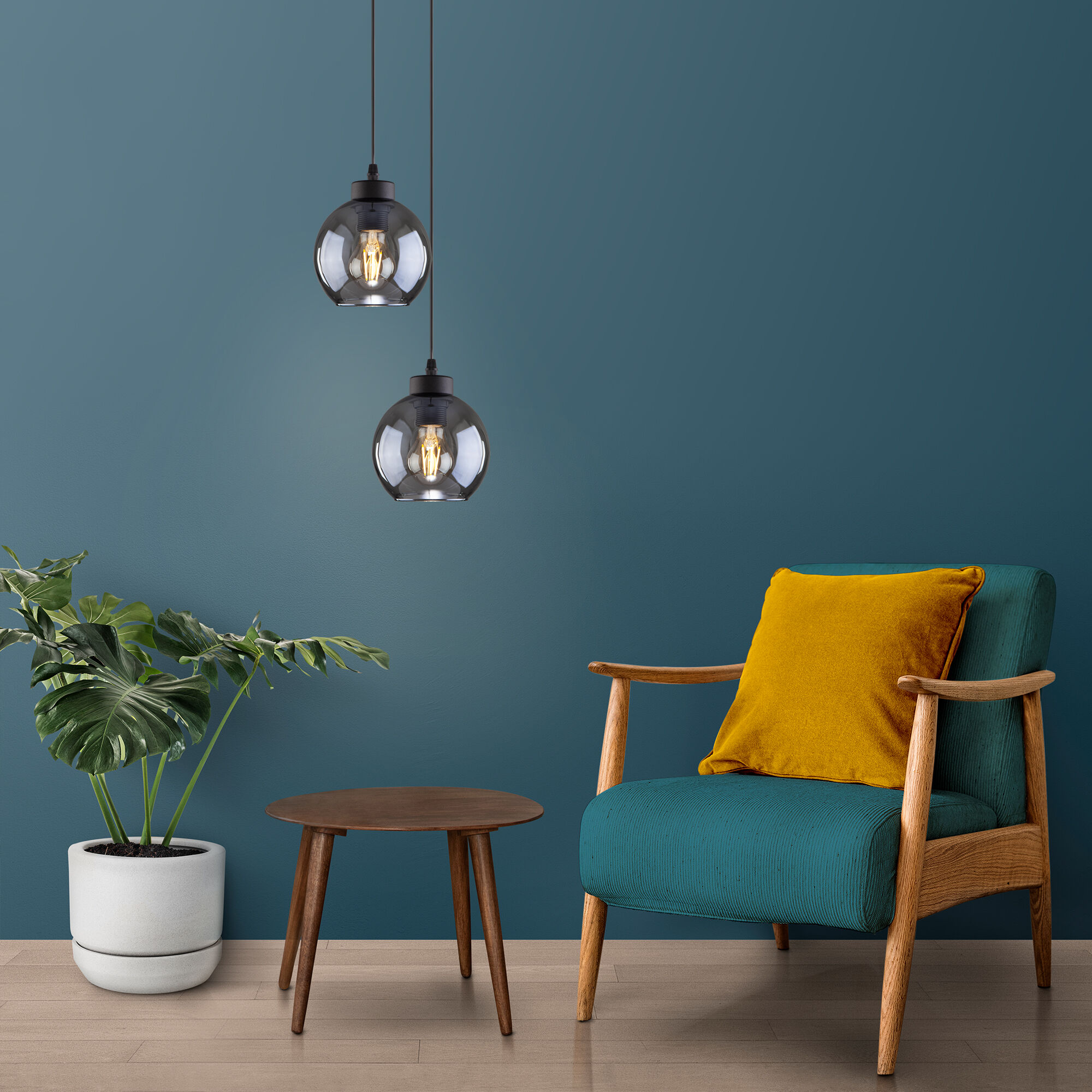 Подвесной светильник с круглым стеклянным плафоном TK Lighting Cubus 4317 Cubus. Фото 3