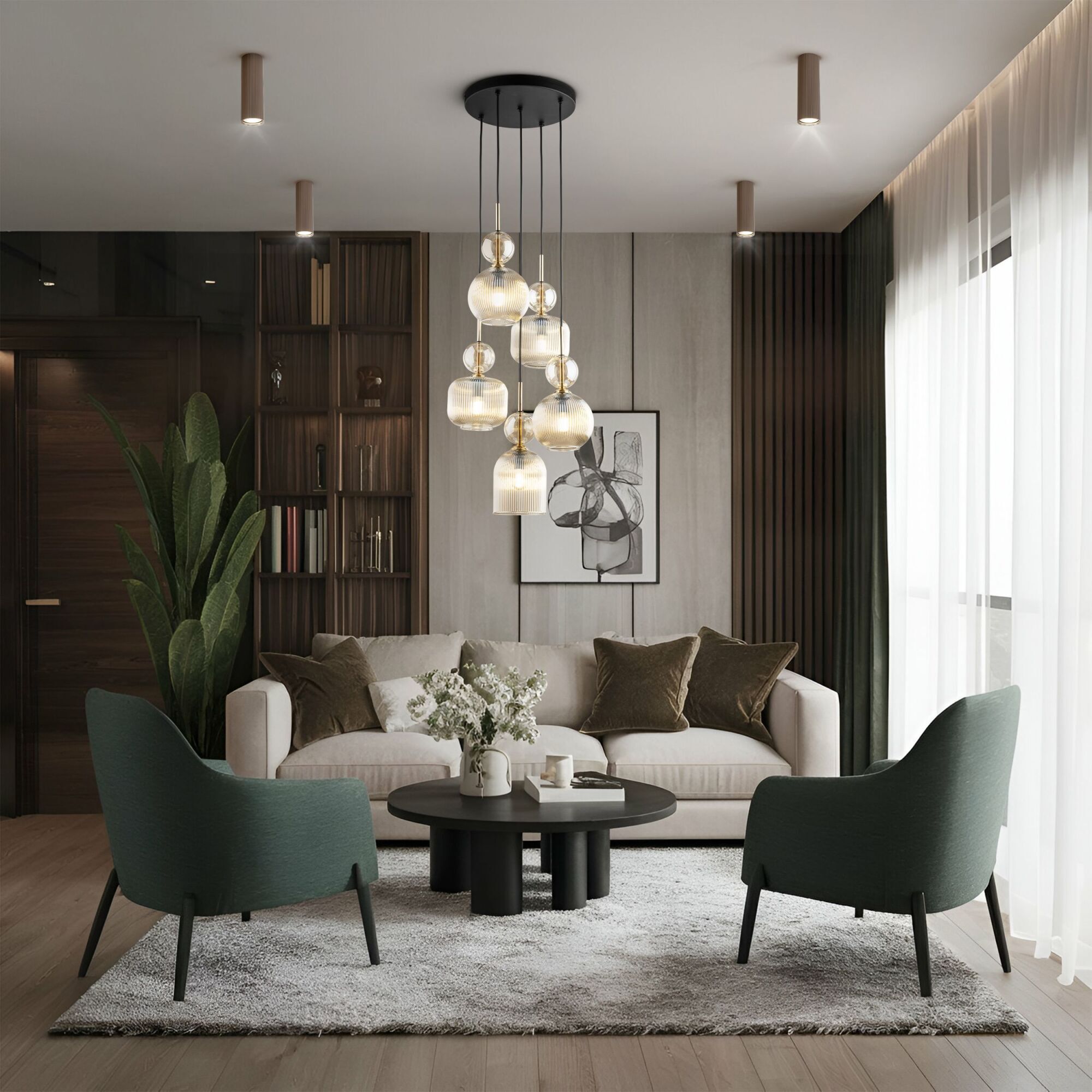 Подвесной светильник со стеклянными плафонами TK Lighting Sophia Cognac 11043 Sophia Cognac. Фото 2