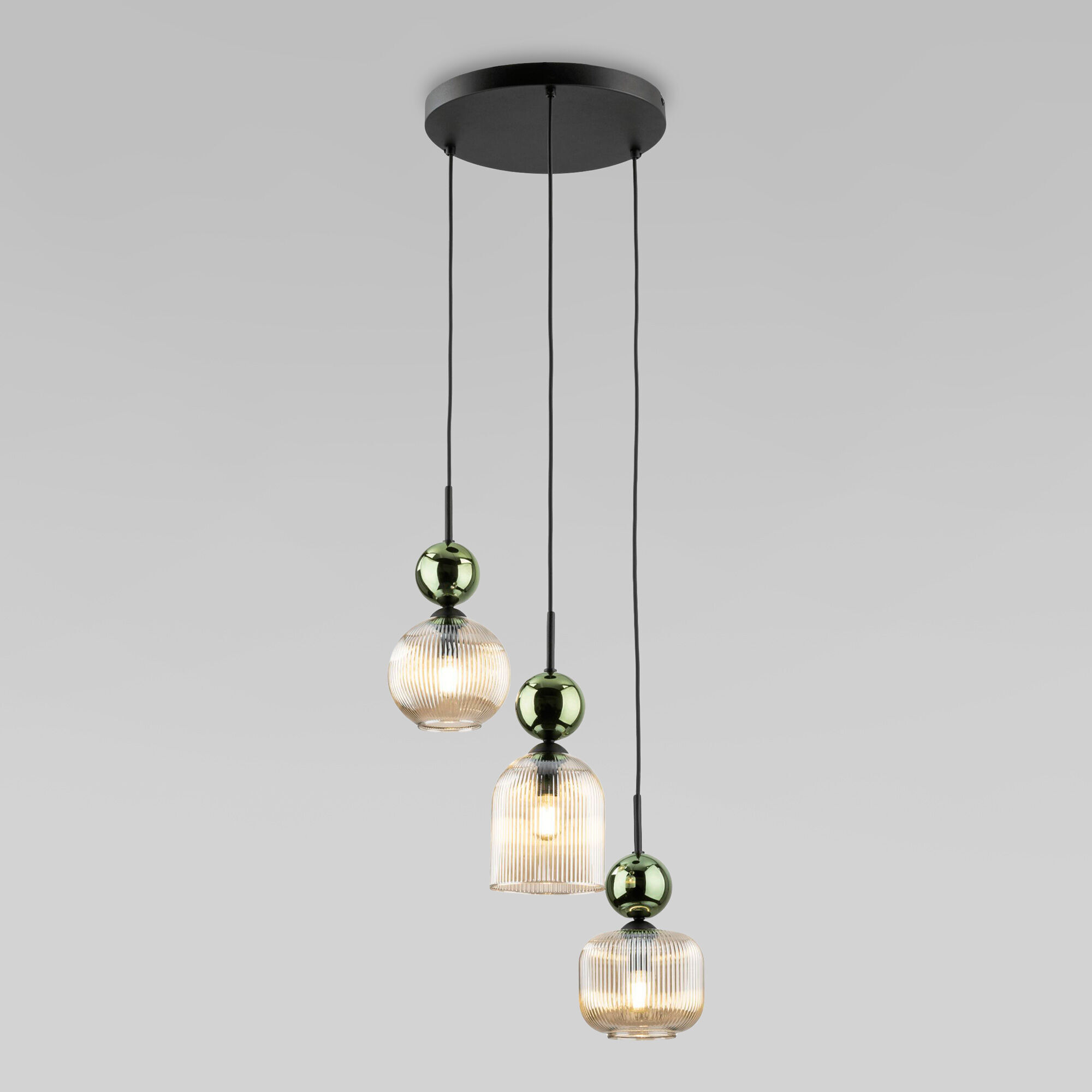 Подвесной светильник со стеклянными плафонами TK Lighting Sophia Green Cognac 11148 Sophia Green Cognac. Фото 1