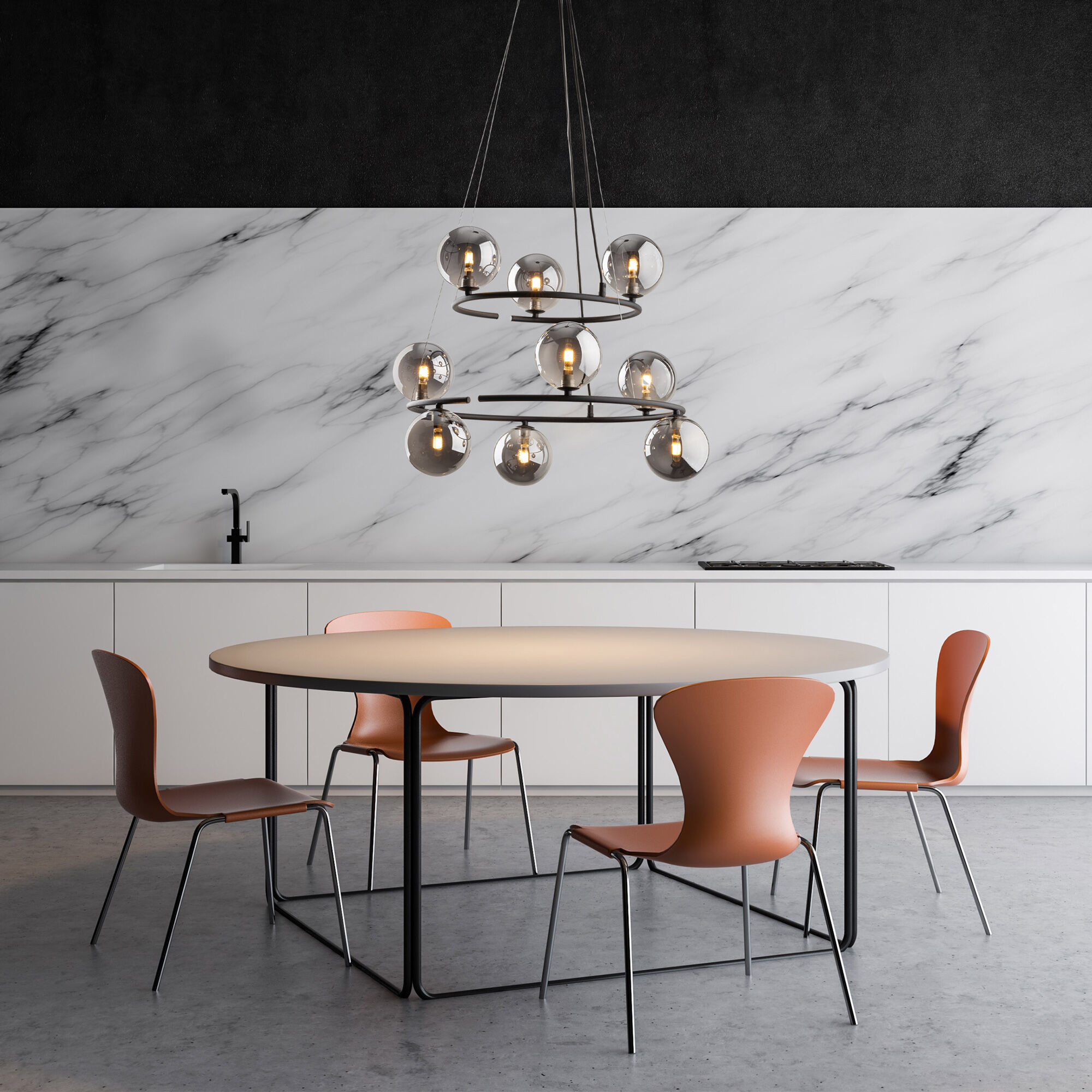 Подвесной светильник со стеклянными плафонами TK Lighting Anabelle 6845 Anabelle. Фото 5