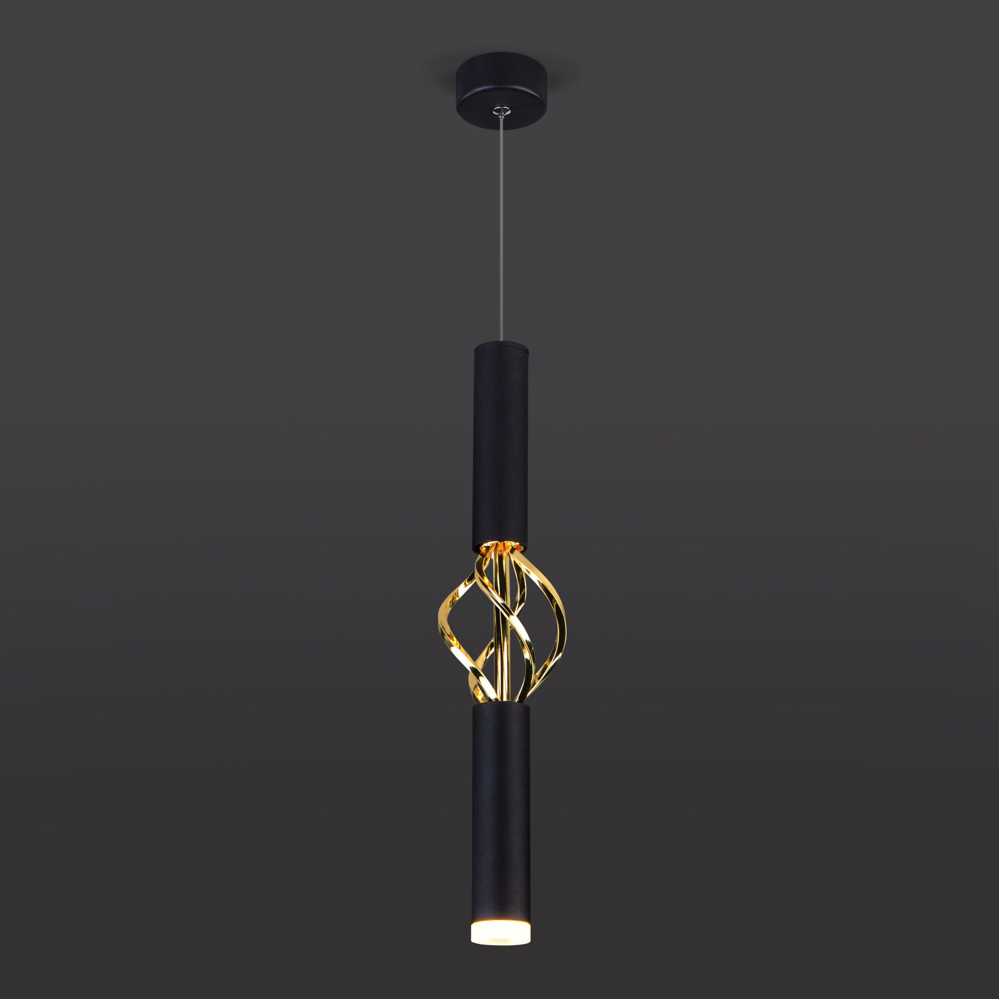 Подвесной светодиодный светильник Eurosvet Lance 50191/1 LED черный/золото. Фото 3