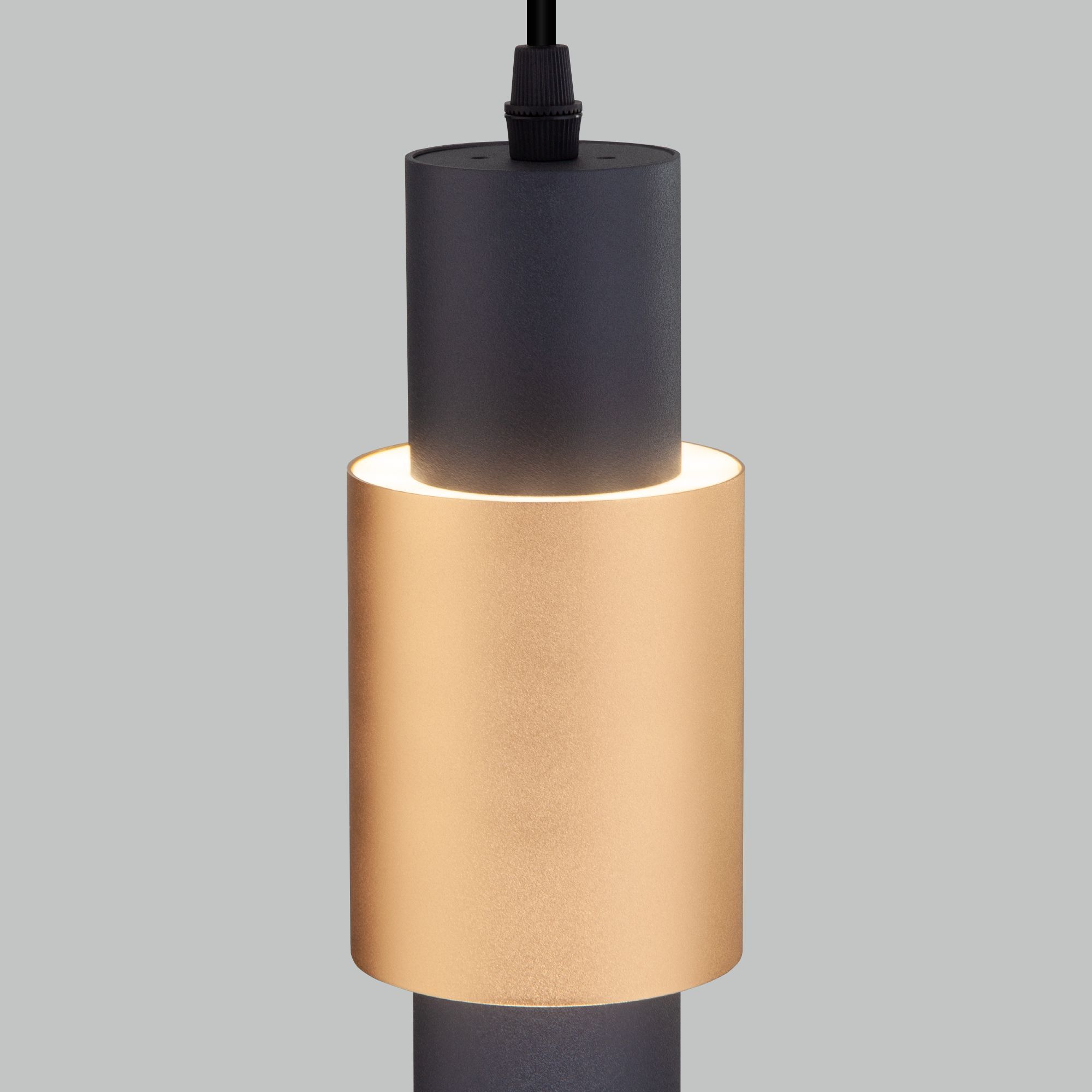 Подвесной светодиодный светильник Eurosvet Bento 50204/1 LED черный/матовое золото. Фото 4