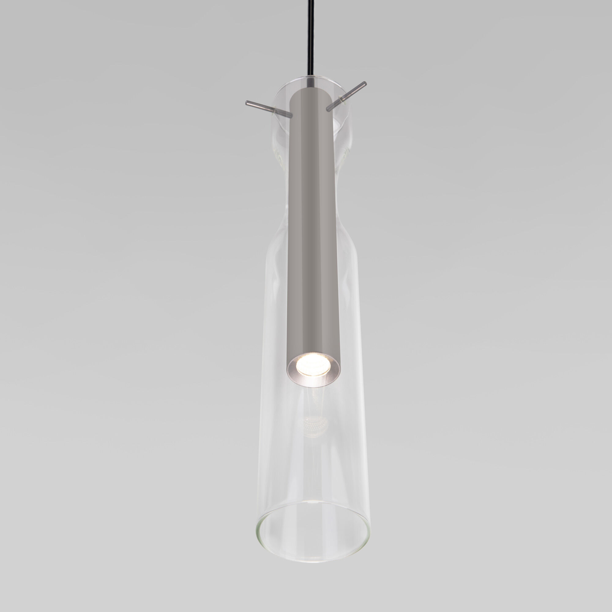 Подвесной светильник LED со стеклянным плафоном Eurosvet Swan 50254/1 LED графит. Фото 2