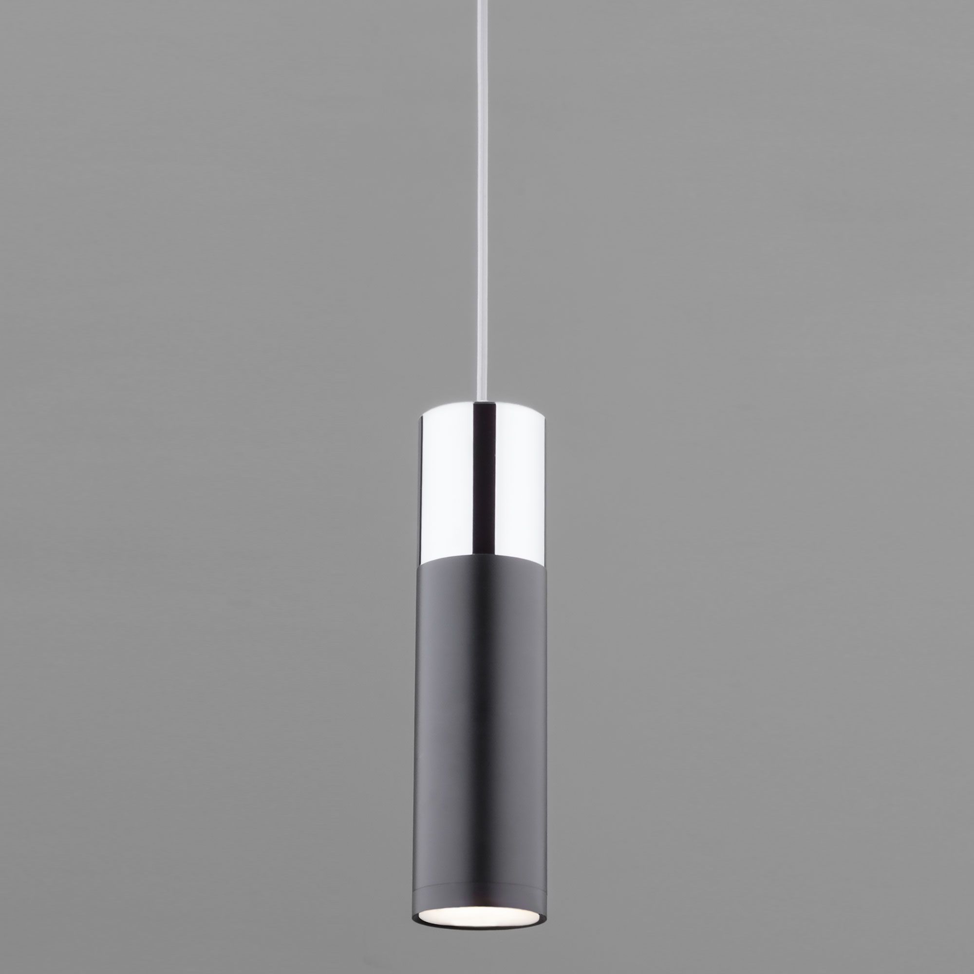 LED светильник подвесной в стиле лофт Eurosvet Double Topper 50135/1 LED хром/черный. Фото 2