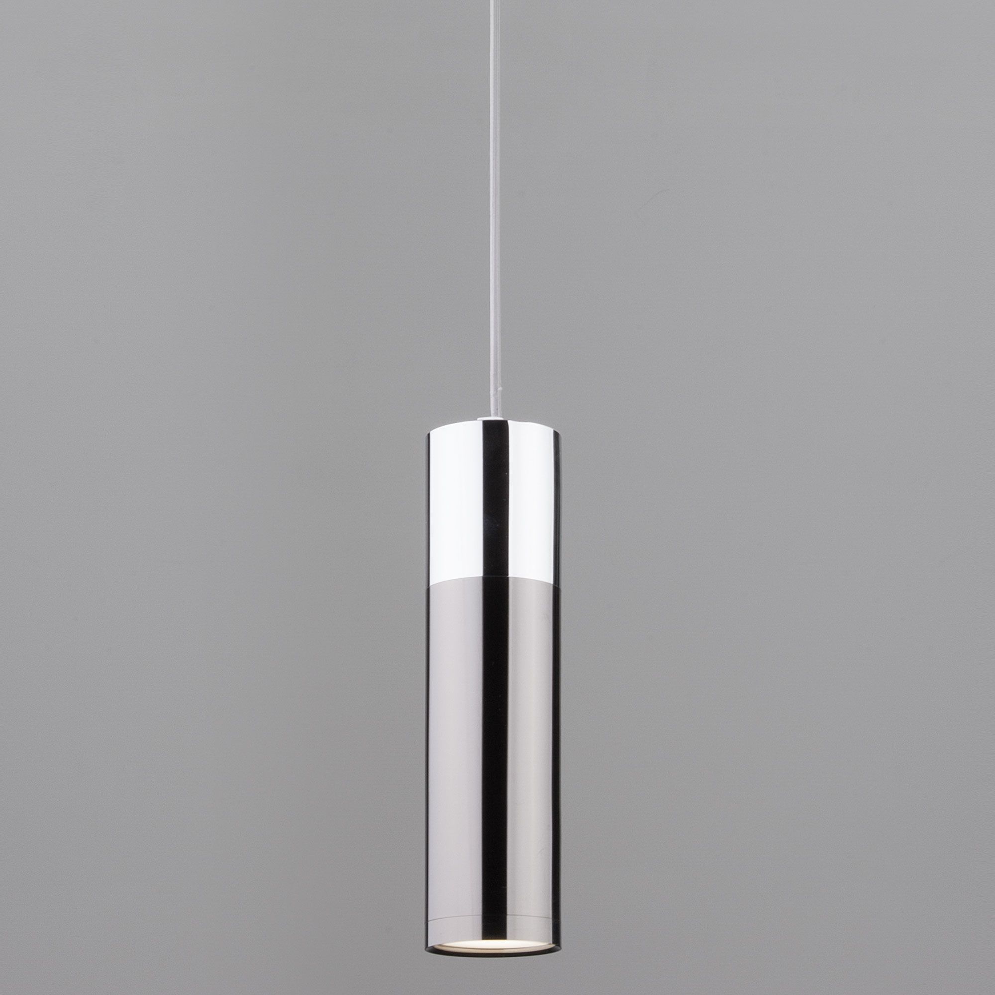Светодиодный подвесной светильник в стиле лофт Eurosvet Double Topper 50135/1 LED хром/черный жемчуг. Фото 2