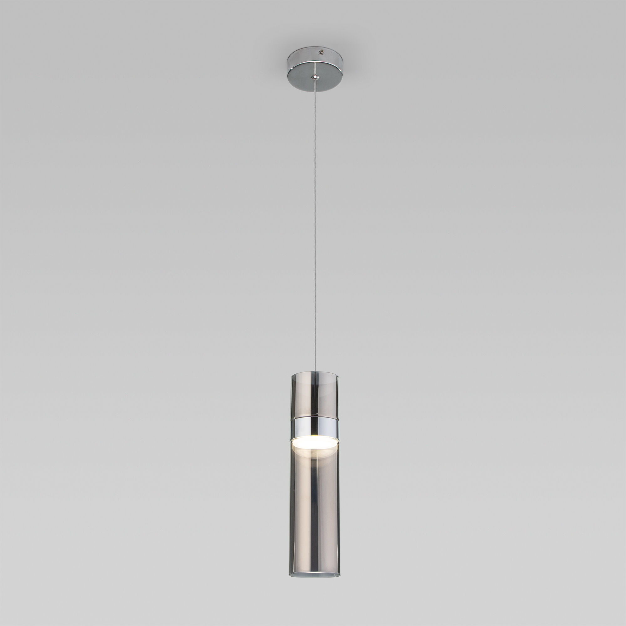 Подвесной светильник Eurosvet Lumen 50244/1 LED хром/дымчатый. Фото 1
