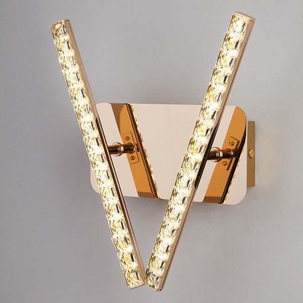 Светодиодный настенный светильник с хрусталем 90041/2 золото. Превью 3