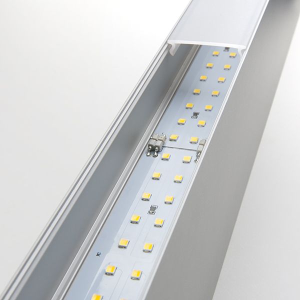 Линейный светодиодный подвесной двусторонний светильник 128см 50Вт 4200К серебряный 101-200-40-128. Превью 7
