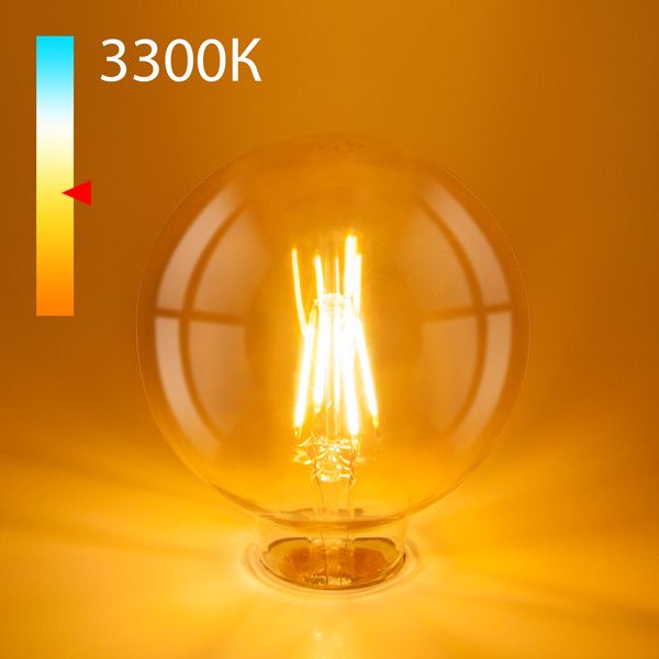 Филаментная светодиодная лампа G95 6W 3300K E27 тонированная BLE2704