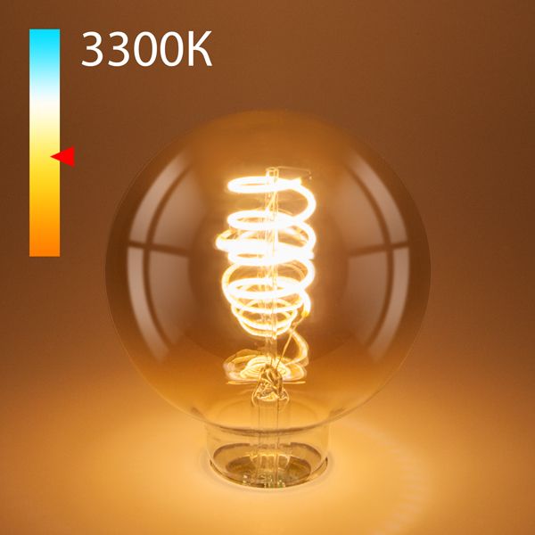 Филаментная светодиодная лампа G95 8W 3300K E27 тонированная