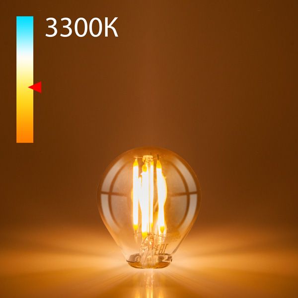 Филаментная светодиодная лампа G45 6W 3300K E14 тонированная
