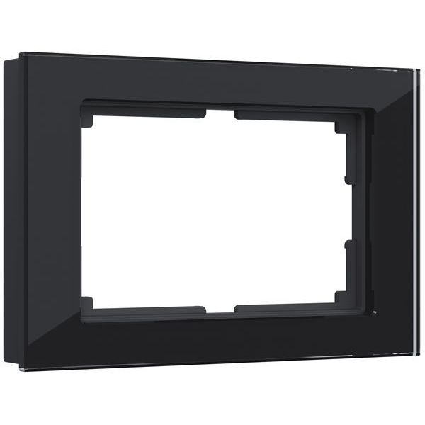 Рамка из стекла для двойной розетки Favorit черный W0081108