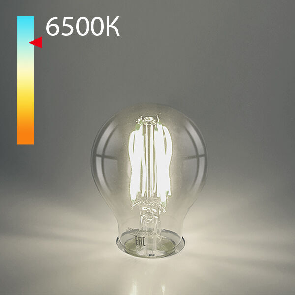 Филаментная светодиодная лампа A60 12W 6500K E27  тонированная