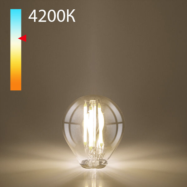 Филаментная светодиодная лампа G45 8 Вт 4200K E27 прозрачная
