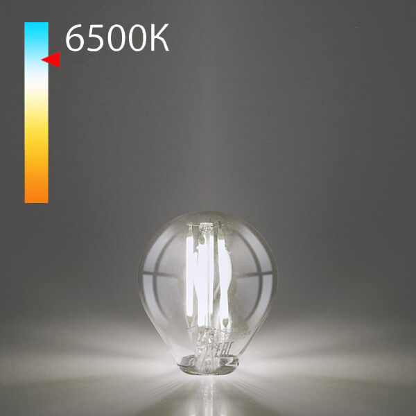 Филаментная светодиодная лампа G45 8 Вт 6500K E14 прозрачная