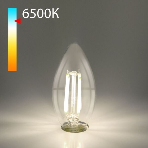 Филаментная светодиодная лампа "Свеча" C35 9W 6500K E14 прозрачная BLE1440