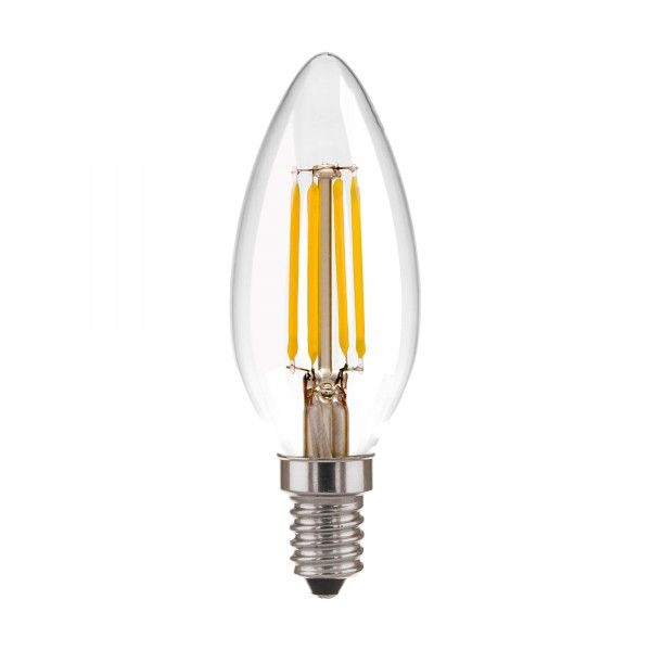 Филаментная светодиодная лампа "Свеча" C35 9W 4200K E14 (CW35 прозрачный) BLE1426. Превью 2