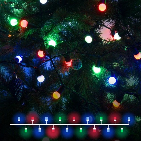 Гирлянда нить мульти с эффектом мерцания 20м IP65 400-104 мульти с эффектом мерцания